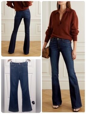 FRAME Denim Le High Flare Jeans Claremore Dark Wash Size 27